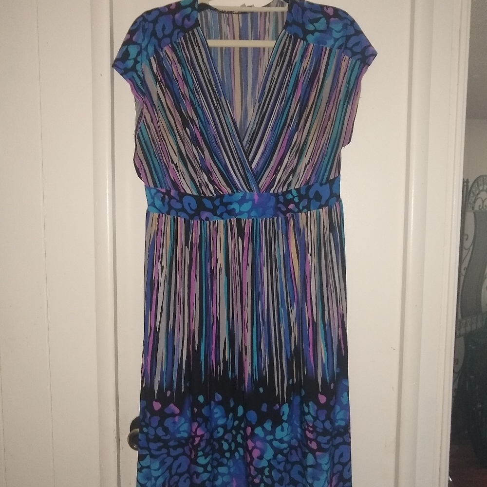 Madison striped and leopard print dress